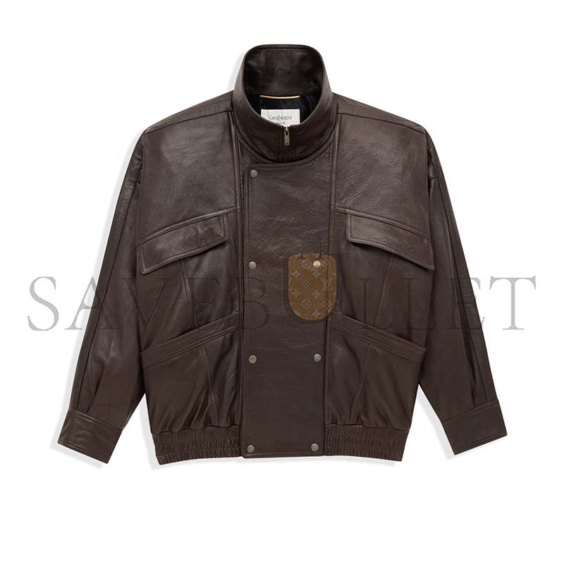 YSL BOMBER JACKET IN BUBBLED LAMBSKIN 836513YCNF22509